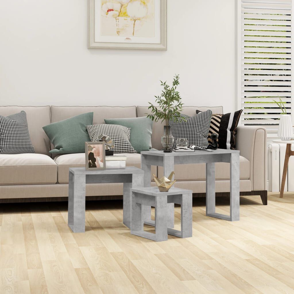 vidaXL 3-delige bijzettafels, houtmateriaal