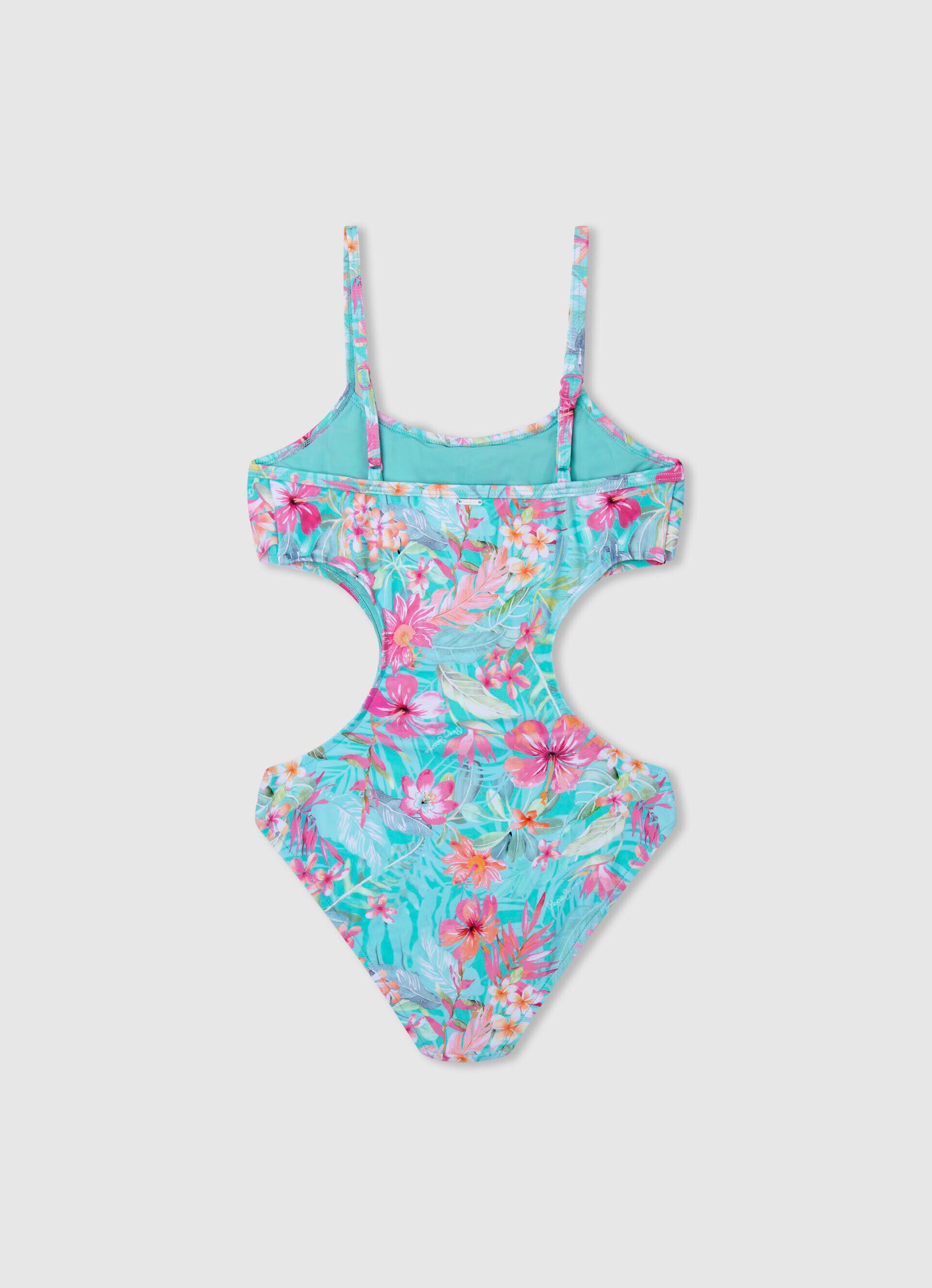 Maiô com estampa floral - Multicolorido