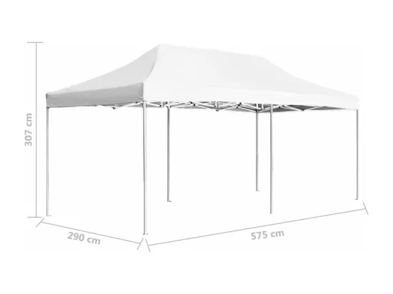 Tente de réception pliable Aluminium 6 x 3 m Blanc