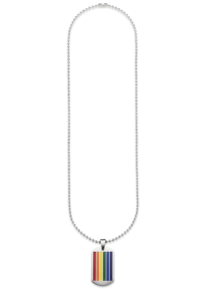 Bruno Banani Kette mit Anhänger »Schmuck Geschenk Halskette Regenbogen Dog Tag Kugelkette« mit Epoxidharz