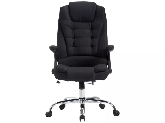 Chaise de bureau - Tissu & Métal chromé - Noir - Thor