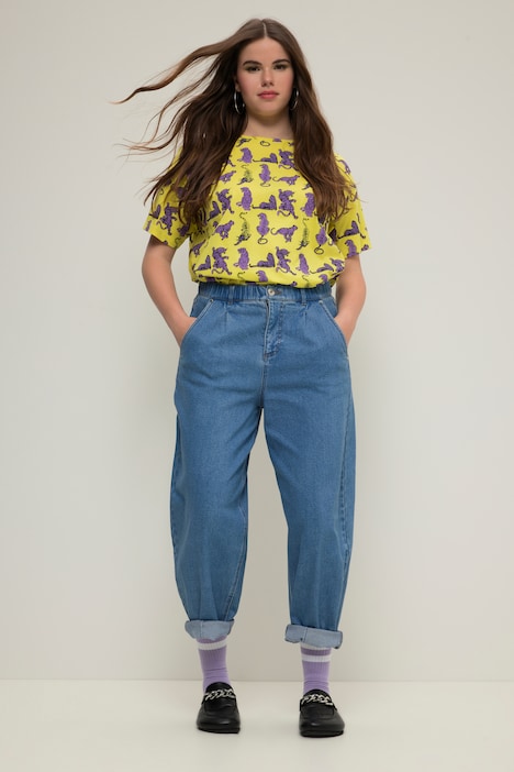 Ballon-Jeans, Wide Fit, Stretchdenim, 5-Pocket, Elastikbund