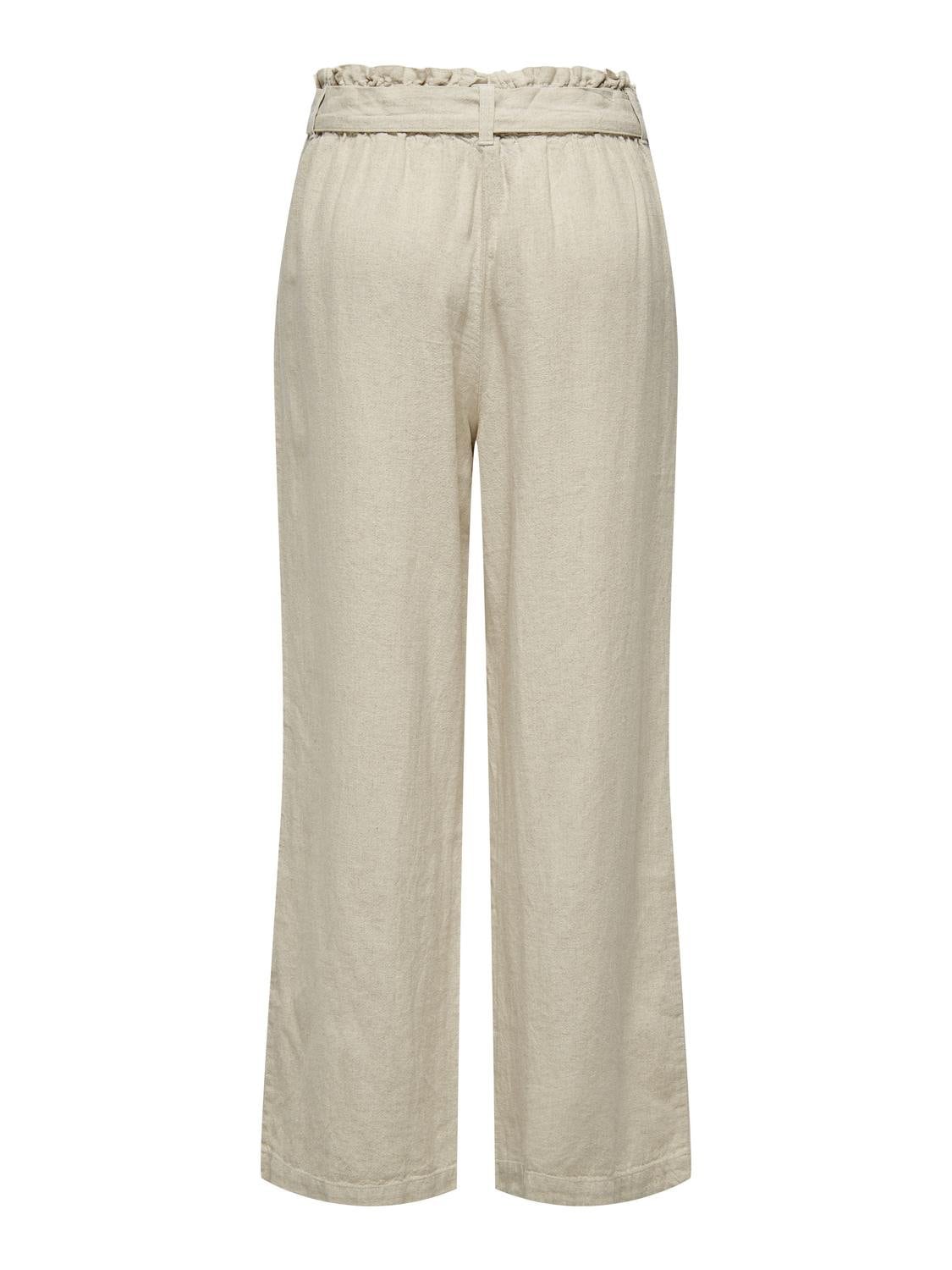 JDY Culotte »JDYSAY MW LINEN BELT PANT WVN NOOS«  Sommerhose mit Leinen