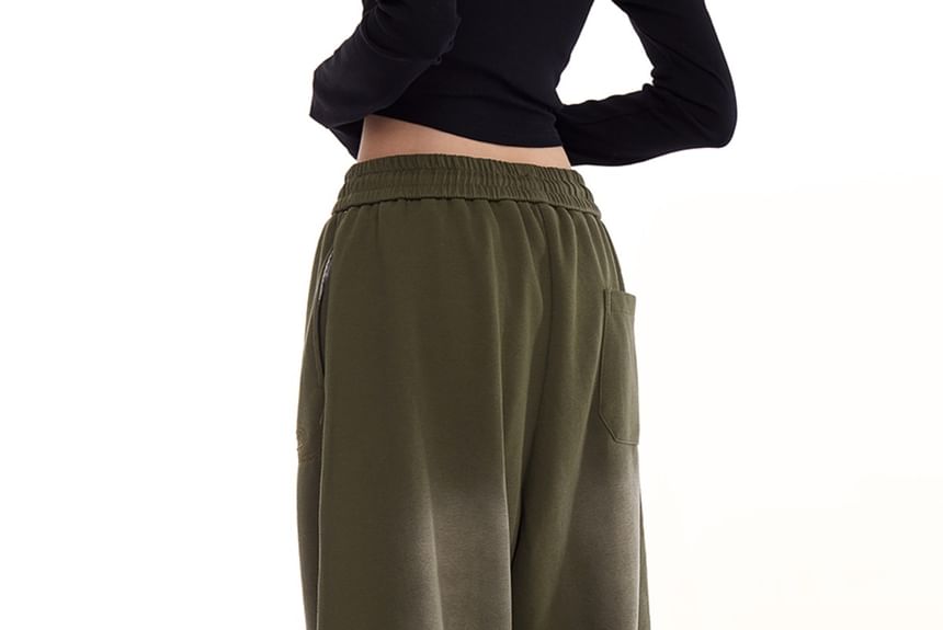 Rosesand - Lage taille gewassen losse joggingbroek met wijde pijpen