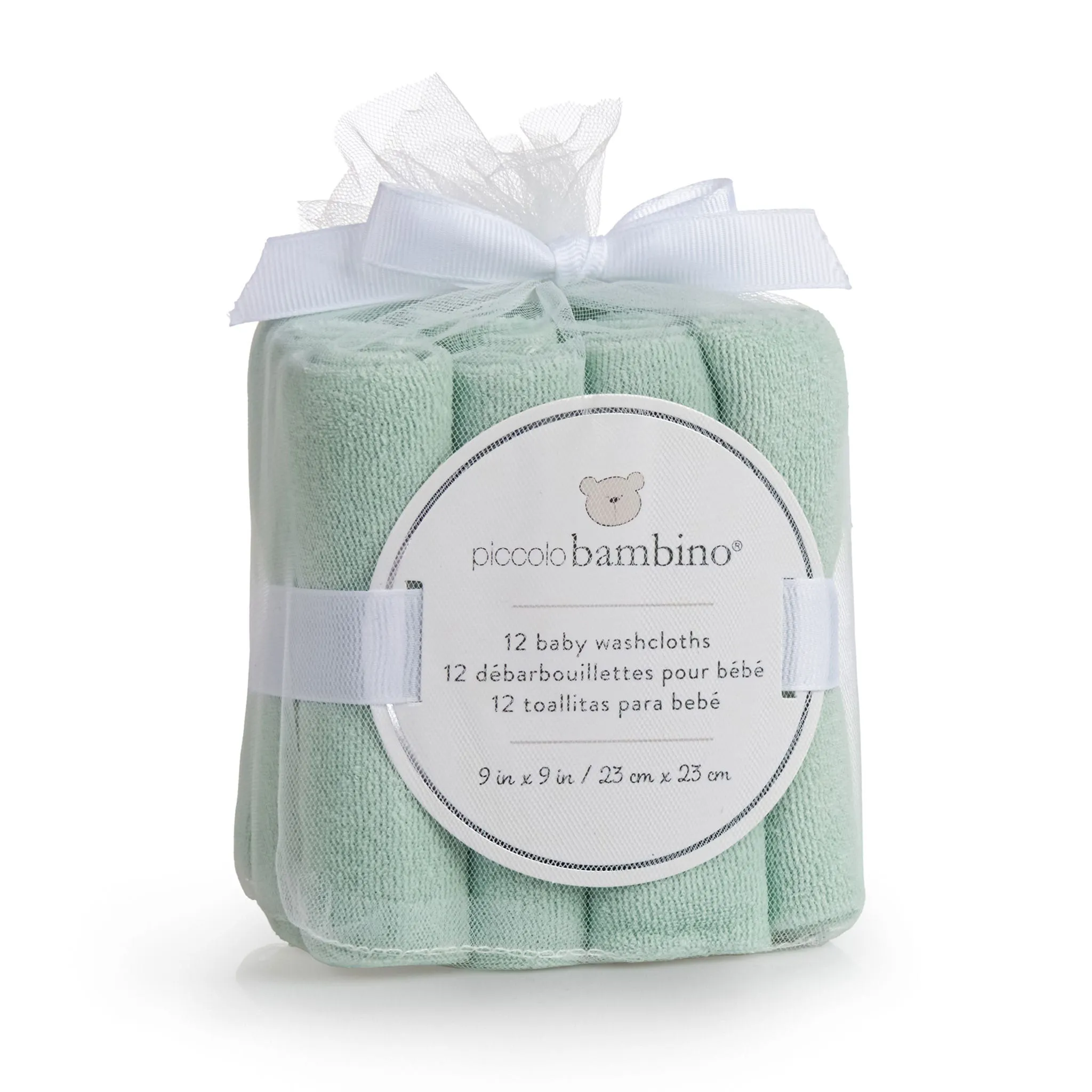 Piccolo Bambino Débarbouillette (12) - Vert Sauge