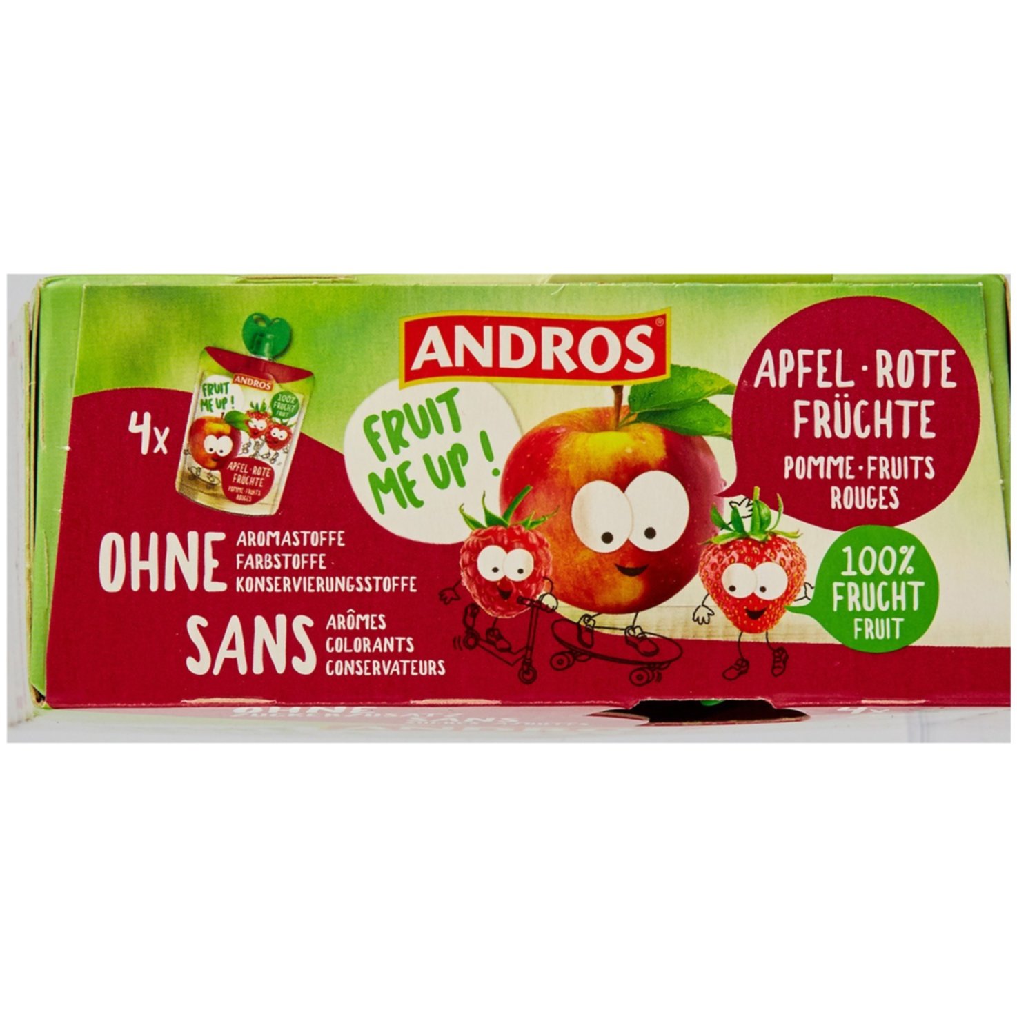 Andros Fruit Me Up Apfel rote Früchte 4x90g