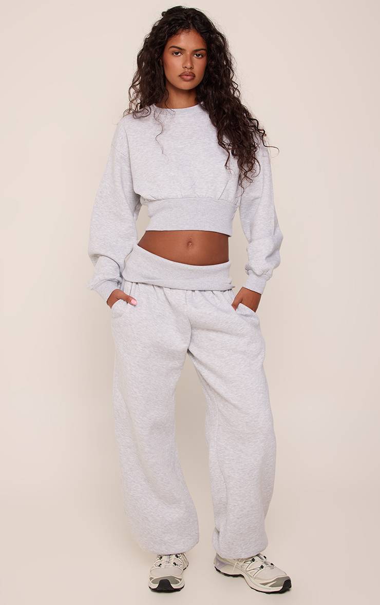 Gris Joggers Cendre À Taille Repliée Et Chevilles Resserrées