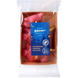 Marsepein varkentje met munt (100 gram)