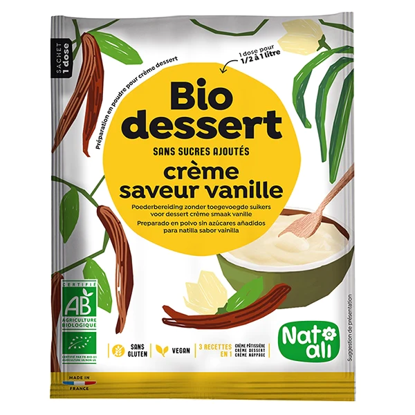 Préparation en poudre pour crème dessert vanille Nat-ali