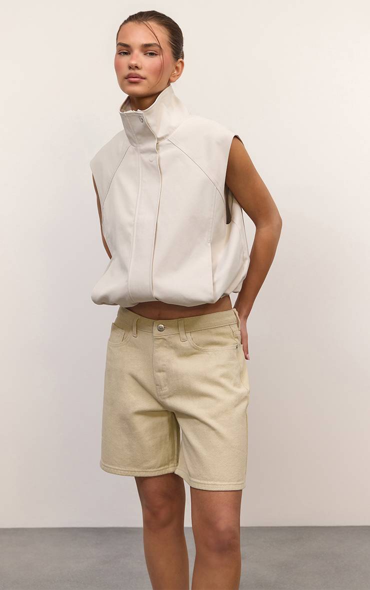 Butter Yellow Short En Jean Taille Basse