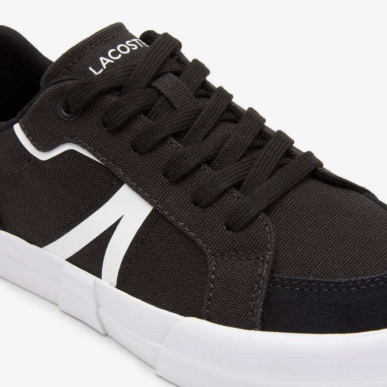 Sneakers L004 femme Lacoste en textile avec détail coloré Sneakers - Noir - Lacoste - Femme