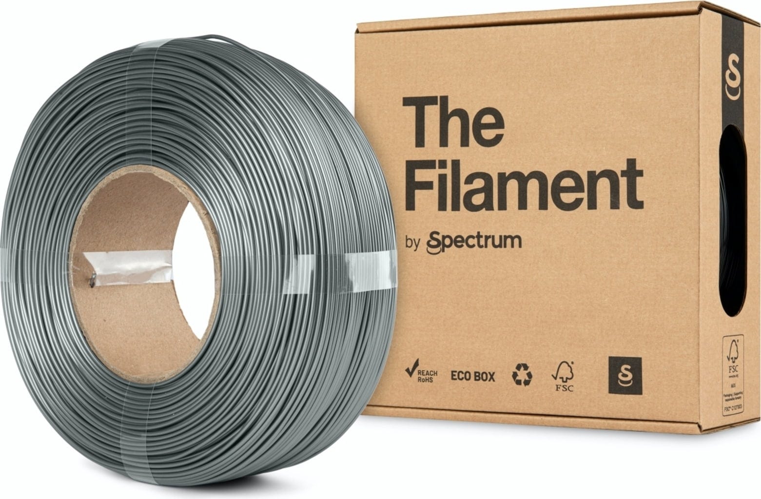 The Filament  ReFill PETG Silver Aluminium, 1,75 mm / 1000 g    Erschwingliches PETG ohne Spule in Silver Aluminium