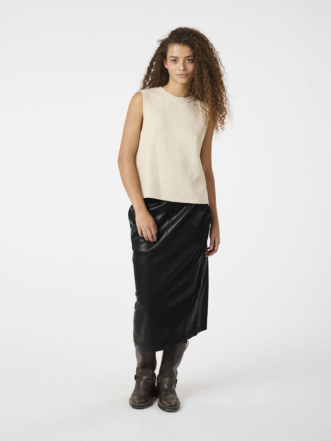Neo Noir Nettie Faux Leather Skirt Black