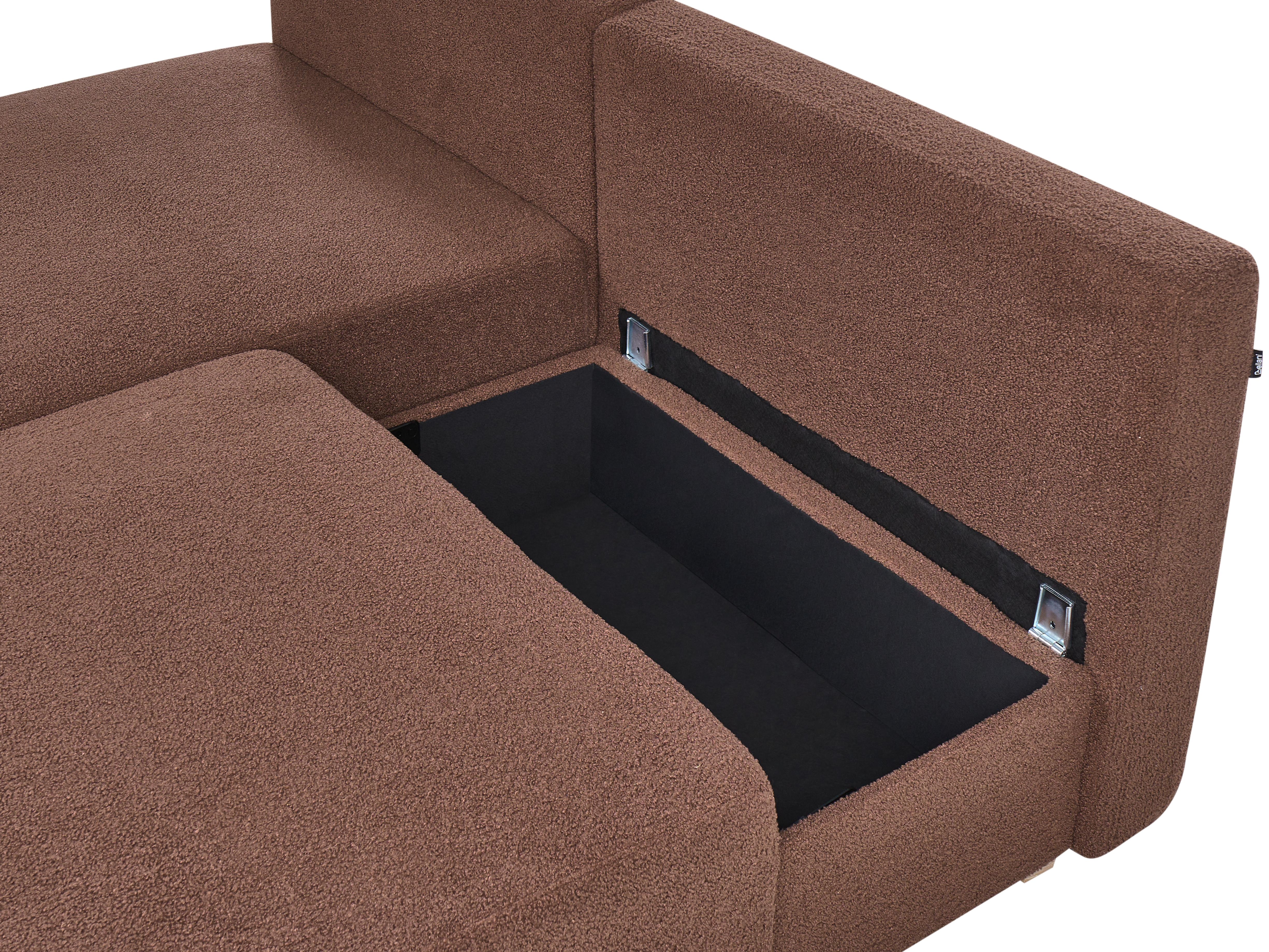 Modulaire hoekbank NERBO Bouclé Bruin rechtszijdig
