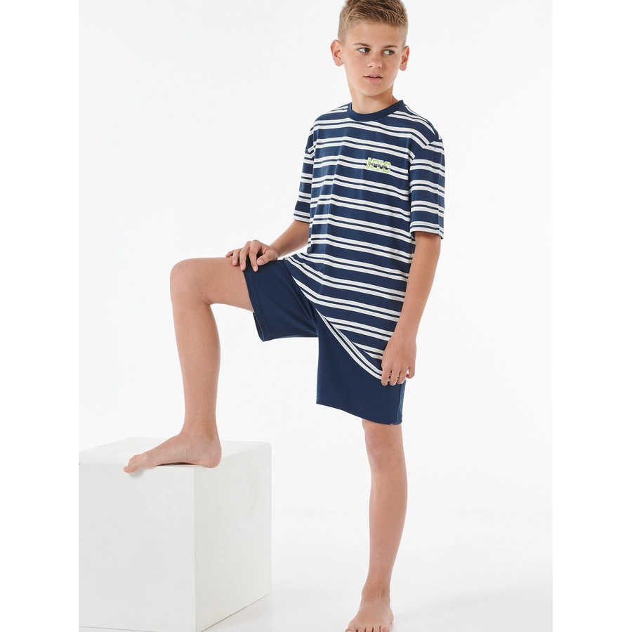Schiesser Pyjama Teens kurz - Organic Cotton nachtblau