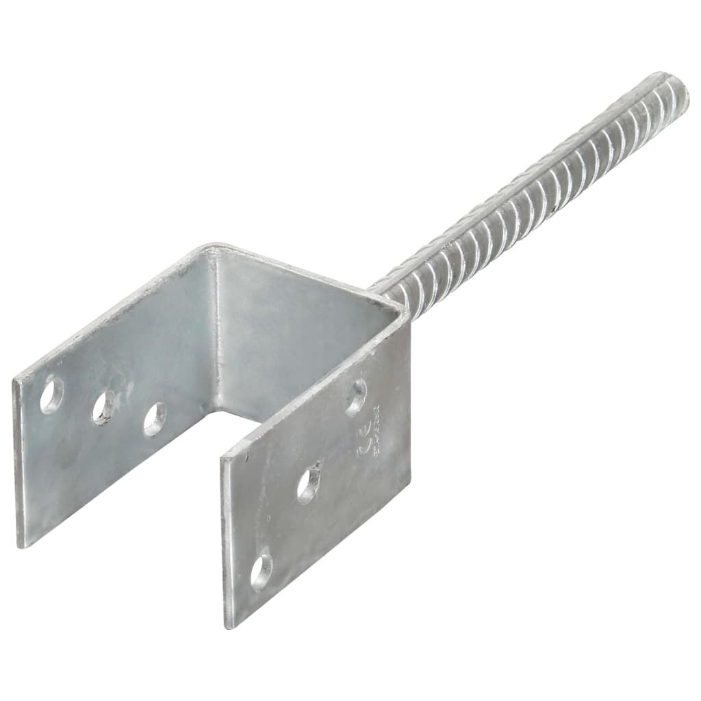 vidaXL Paalankers, 6 stuks, zilver, 7 x 6 x 30 cm, staal