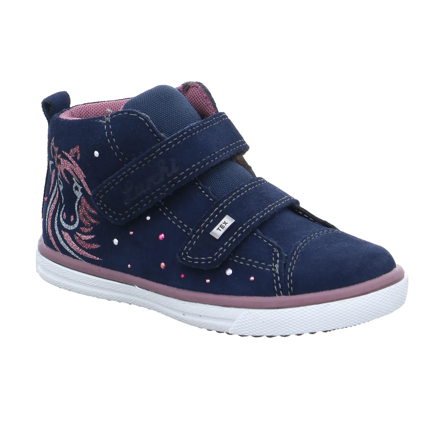 LURCHI Kleinkinder-Halbschuh Klett Dunkelblau Leder  Sneaker high