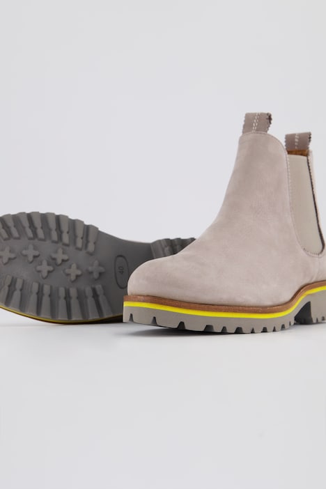 Leder-Chelseaboots, Elastikeinsatz, Streifensohle