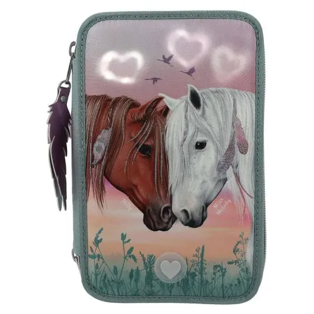 Depesche Miss Melody 3 Fach Federtasche LED Herzen