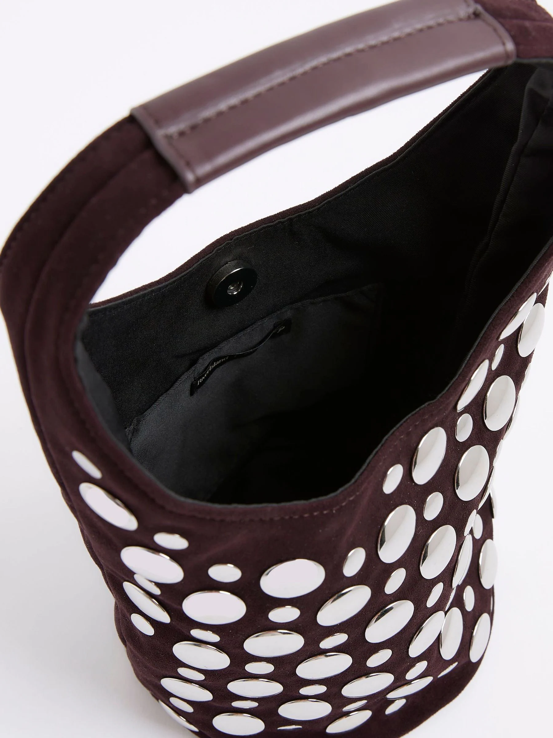 River Island Studded Suedette Bucket Bag