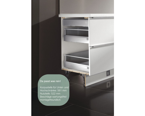 Nobilia Elements keukenblok zonder apparatuur Urban 300 cm alpinewit mat voorgemonteerde variant links 4004539053878