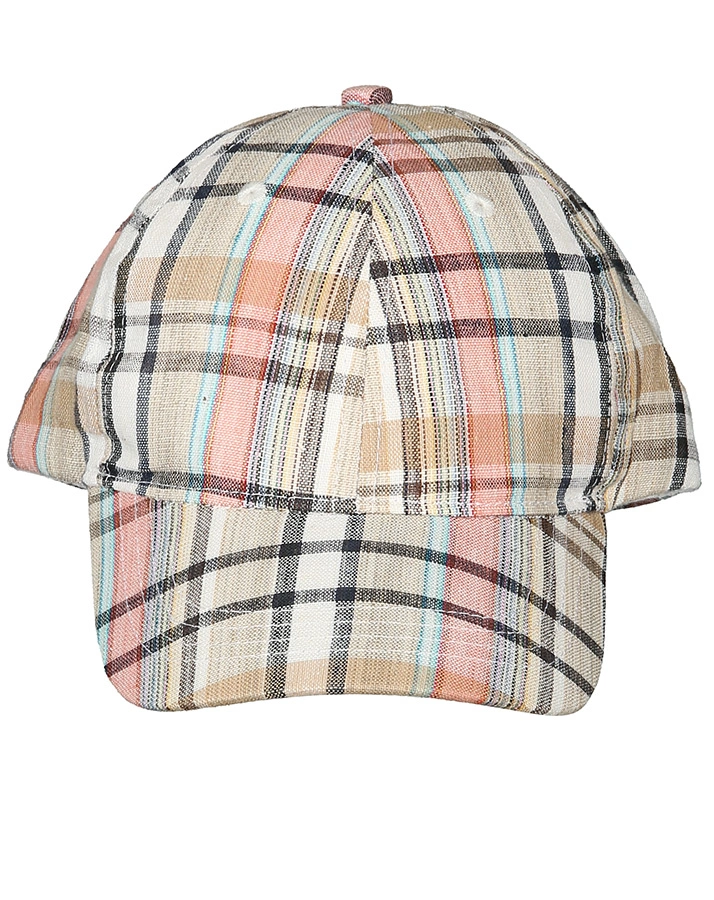 Basecap SUN CHECKS kariert in beige/rot