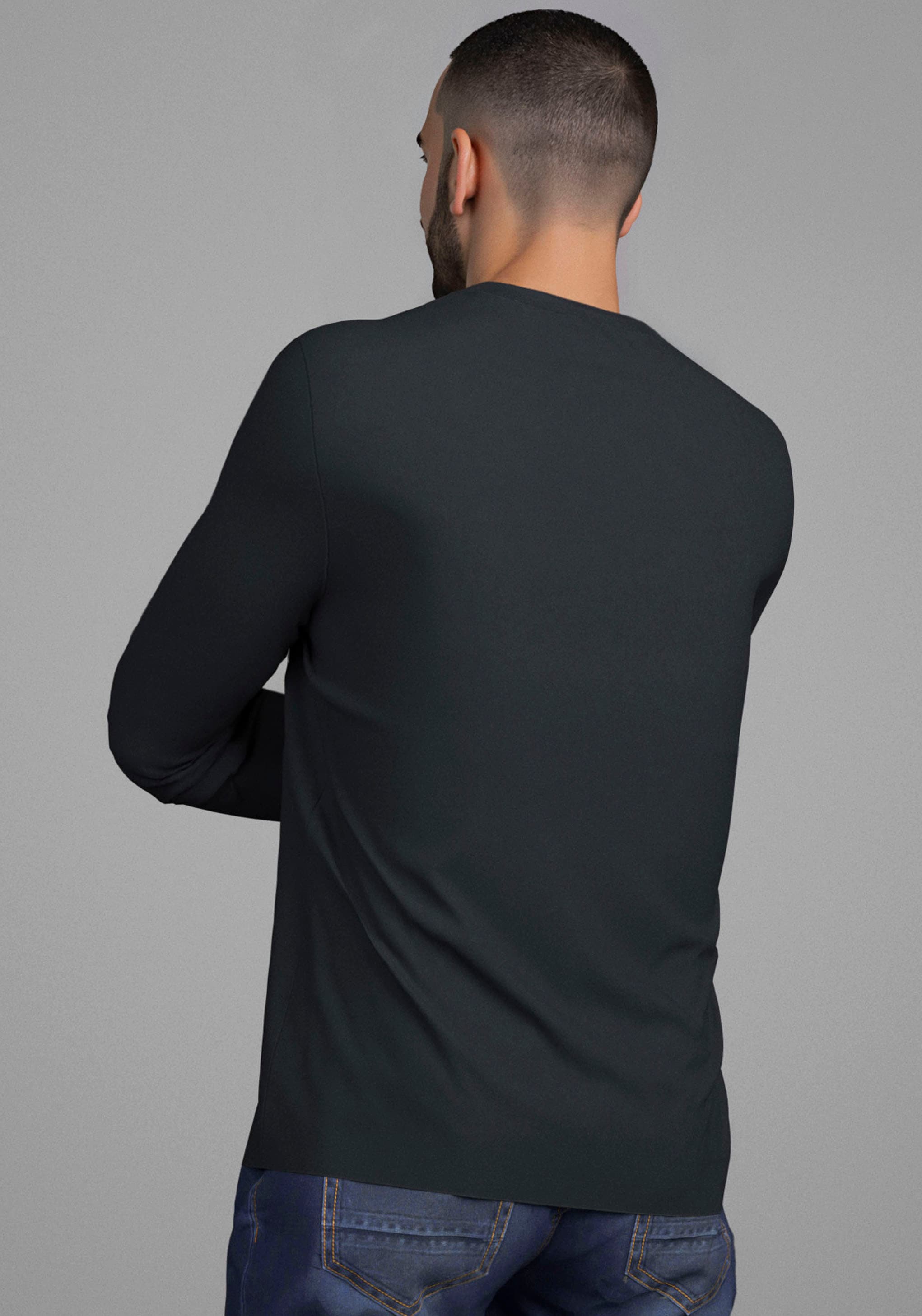 Bruno Banani Langarmshirt , schmal geschnitten, mit Marken Aufdruck