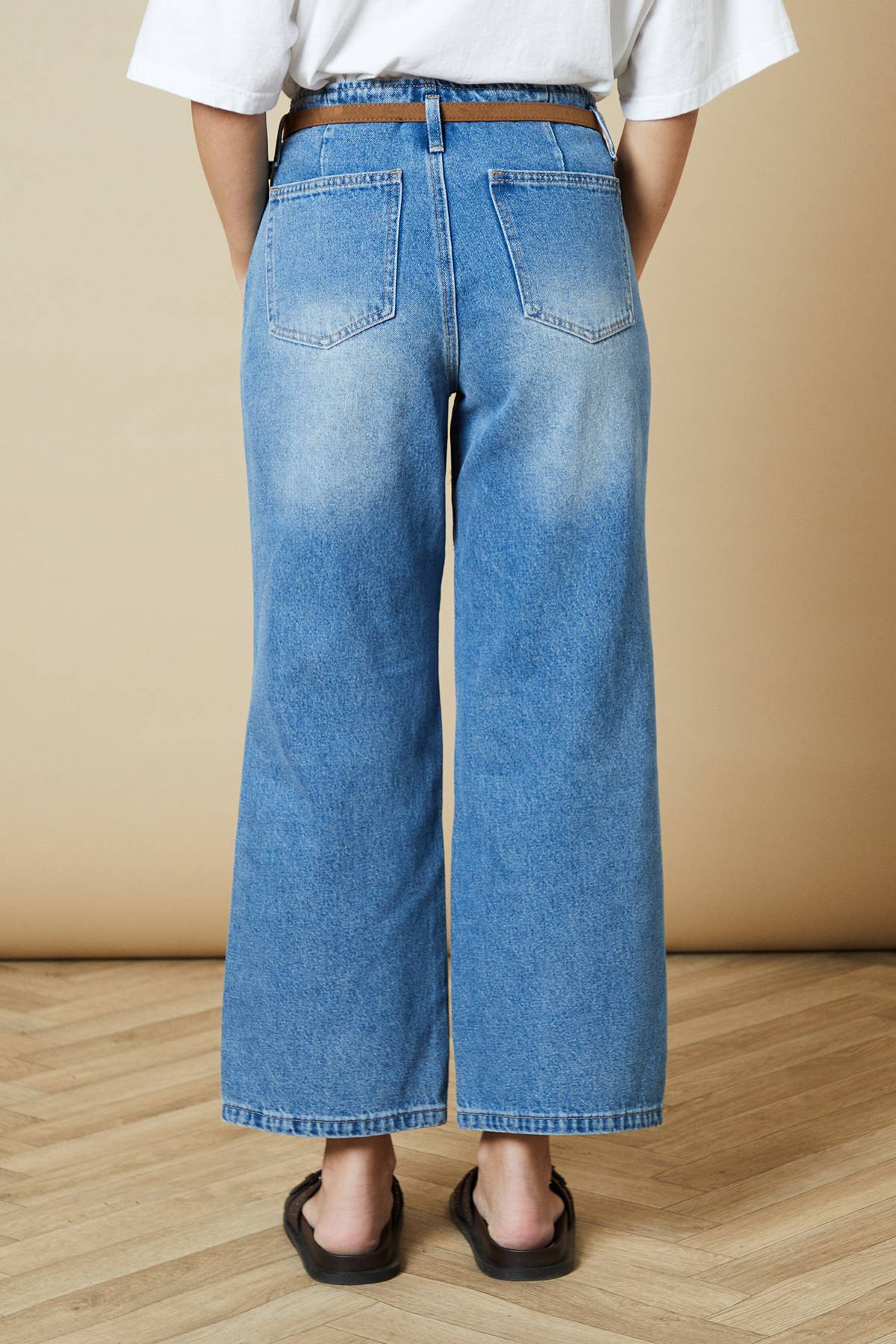 Oasis Jean Droit Raccourci avec Ceinture
