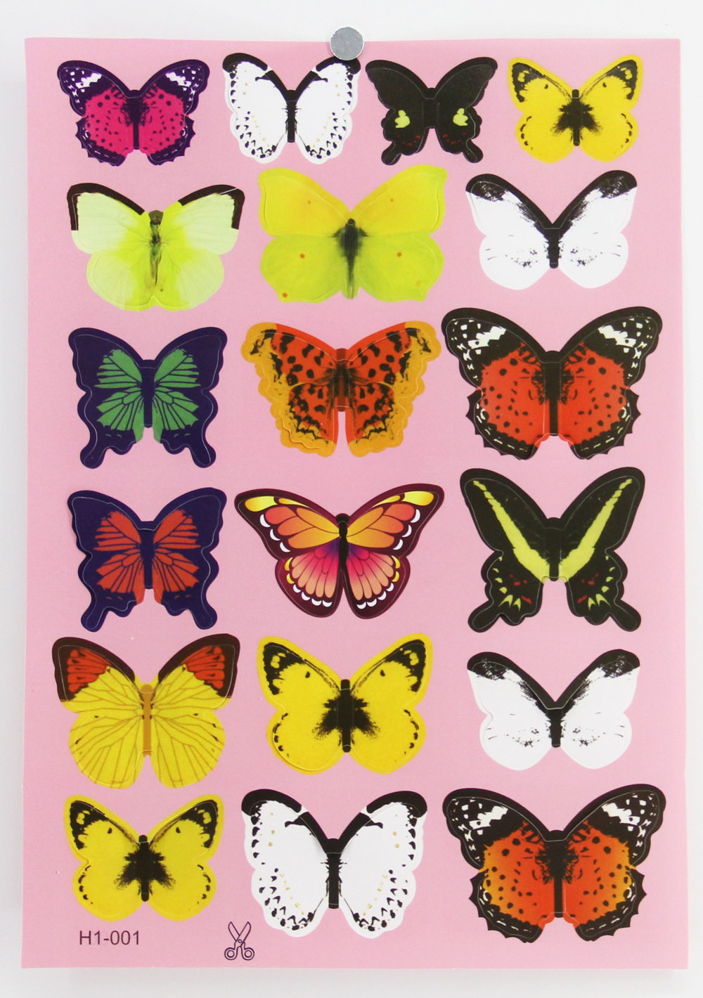 (19er Set) 3D Schmetterling Sticker Bastel Aufkleber Home Deko für Wände / Geschenke - Assortiert