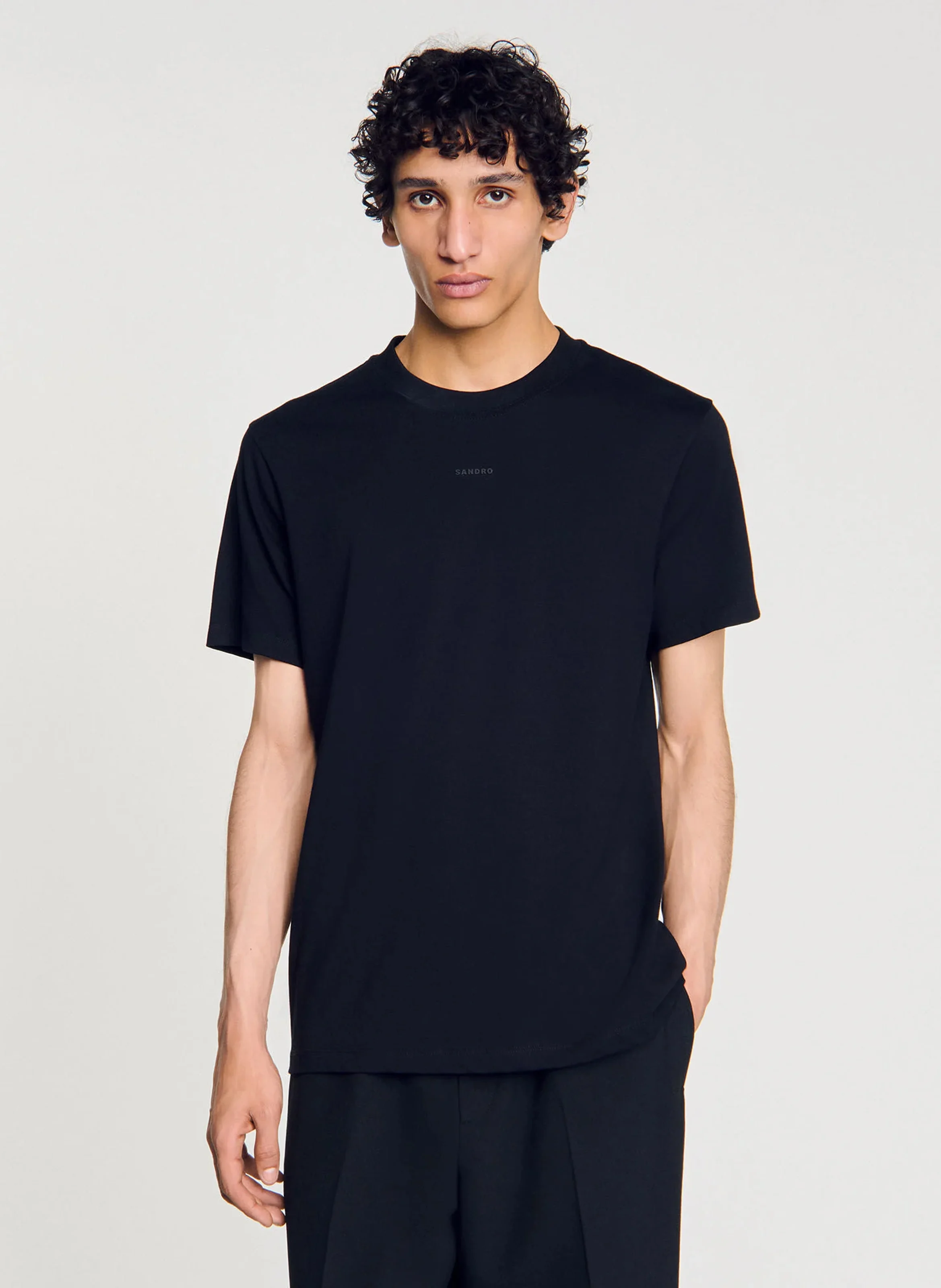 Tee-shirt droit en coton | Noir