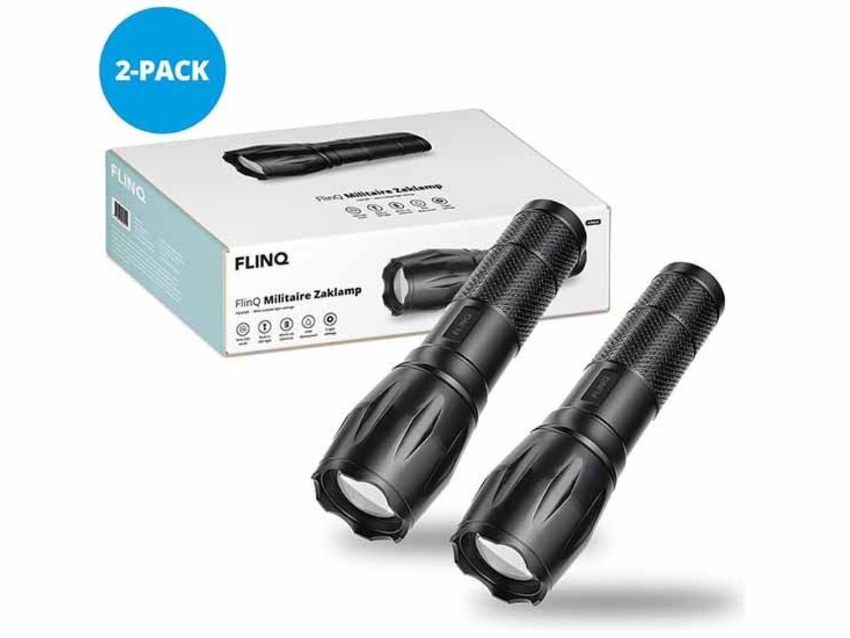 Flinq Military Flashlight zaklamp - 2-pack