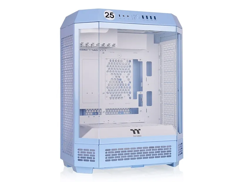 Thermaltake The Tower 600 - Mid tower - ATX - sidepanel med vindue (hærdet glas) - ingen strømforsyning (PS/2) - hydrangea-blå - USB/Lyd