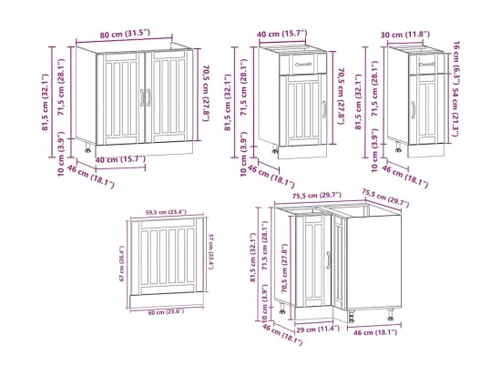 Ensemble d'armoires de cuisine 11 pcs Kalmar bois d'ingénierie