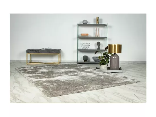 Tapis 150x80cm, design G008R coloris argent - Confort et élégance pour votre intérieur