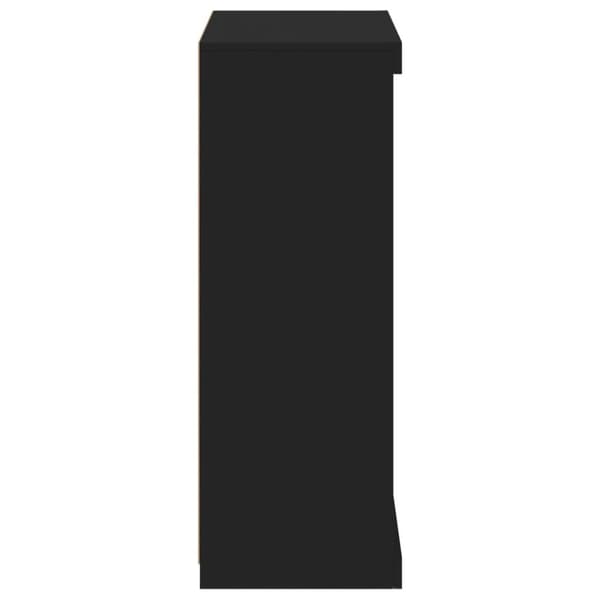 vidaXL Skjenk med LED-lys svart 60,5x37x100 cm