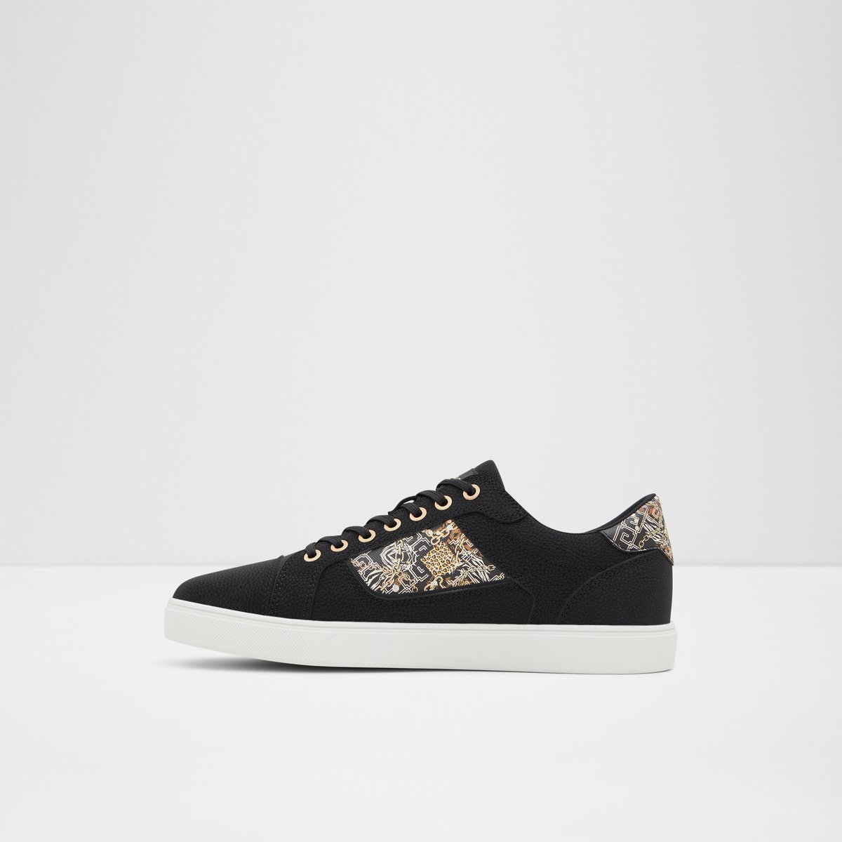 Popstep Black Synthetic Print Men Low top