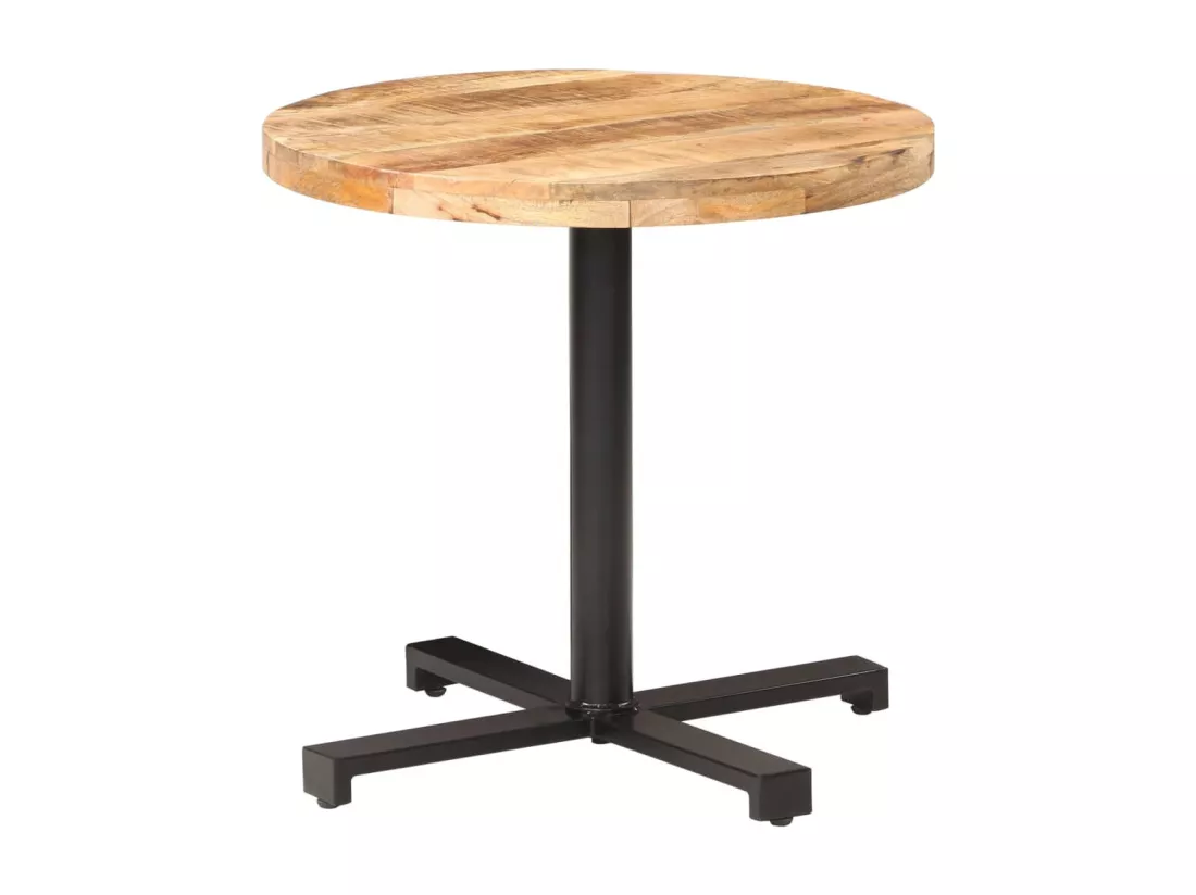 Table de bistro Ronde Ø80x75 cm Bois de manguier brut