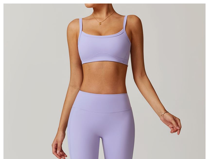 Skinniano - Hoge taille effen gesplitste uitlopende yogabroek