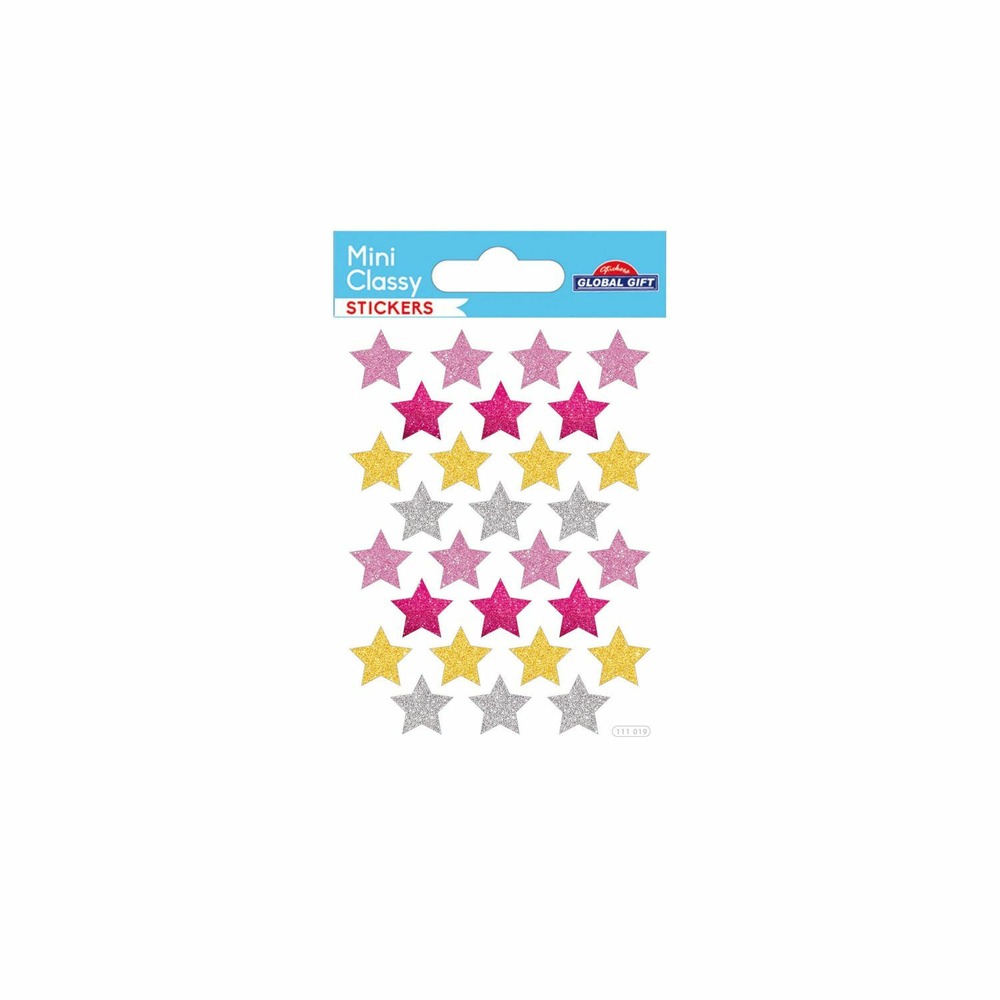 28 stickers etoiles - paillettes - 1,8 cm