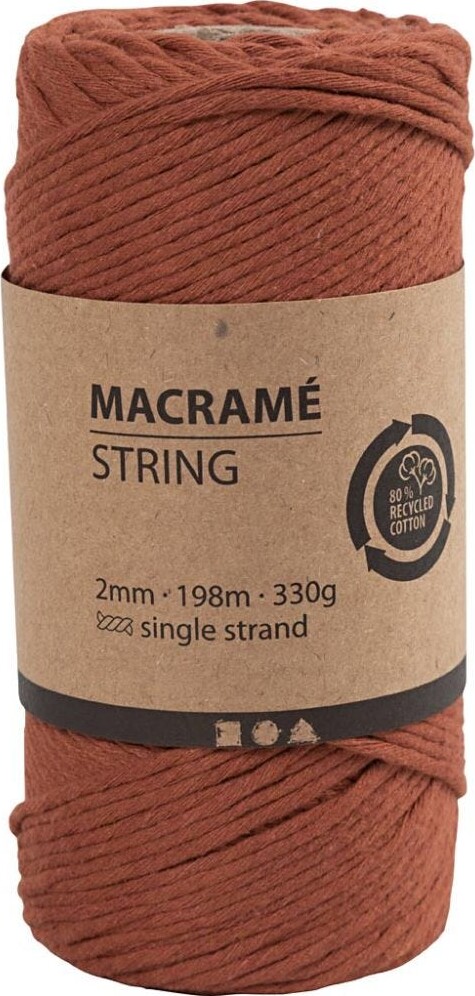 Macramé Snor - 2 MM - Brændt Orange