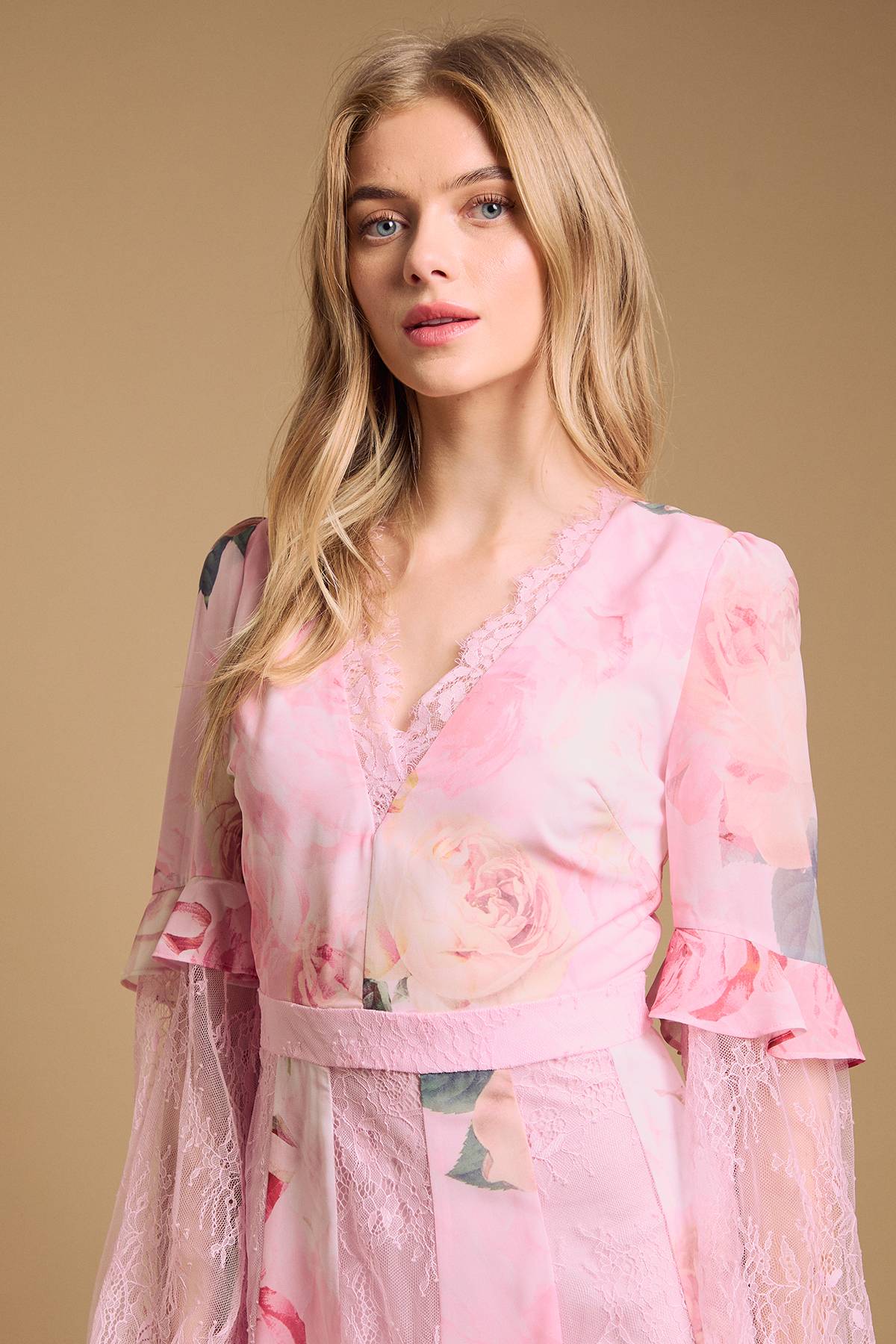 Oasis Robe Midi À Empiècements De Dentelle