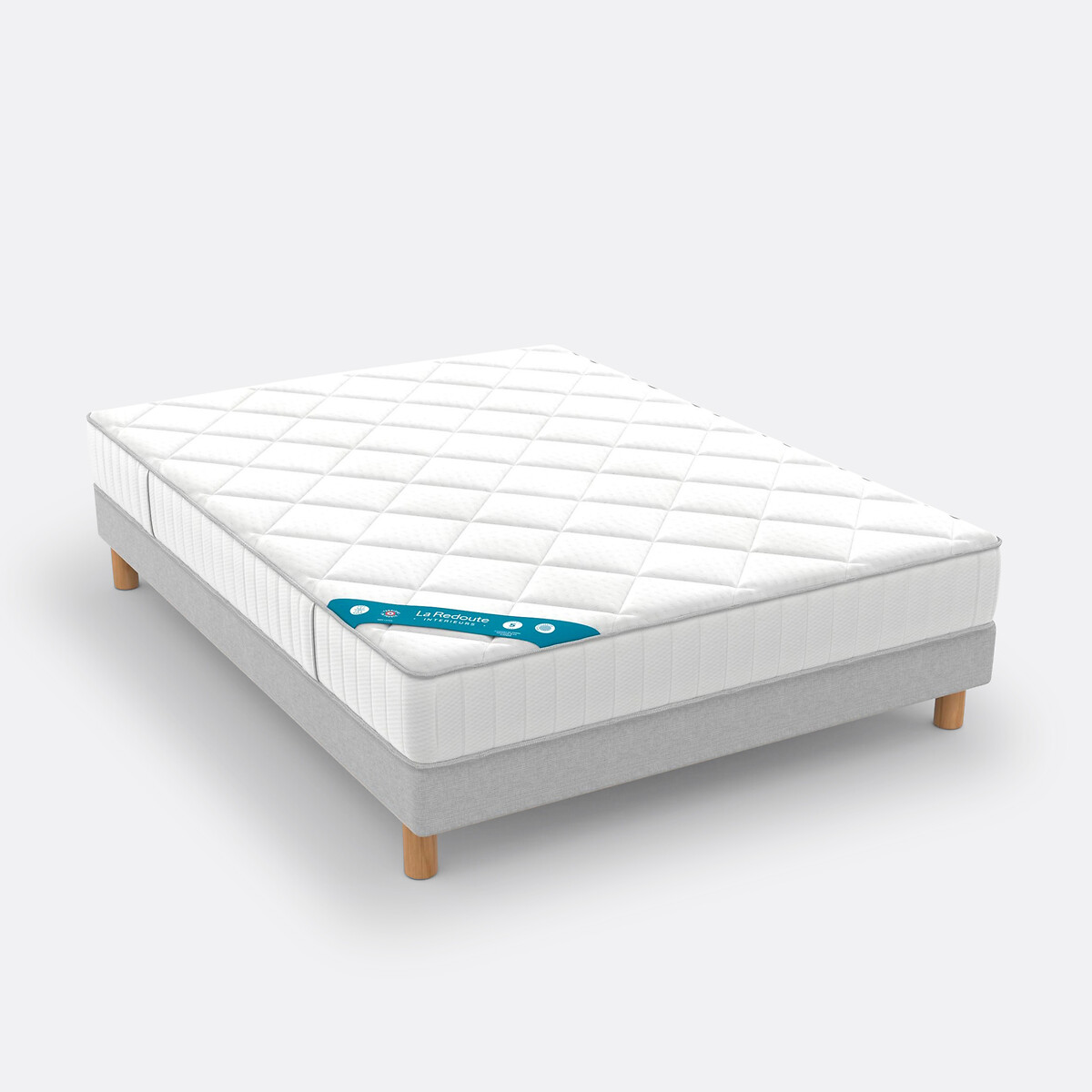 LA REDOUTE INTERIEURS<br>Conjunto, colchão de látex, semi-firme 3 zonas + base de cama