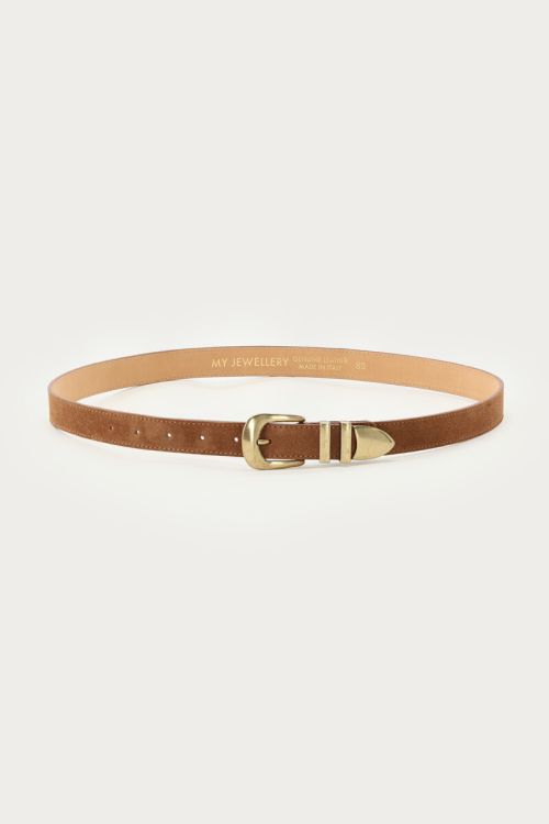 Suède cognac riem