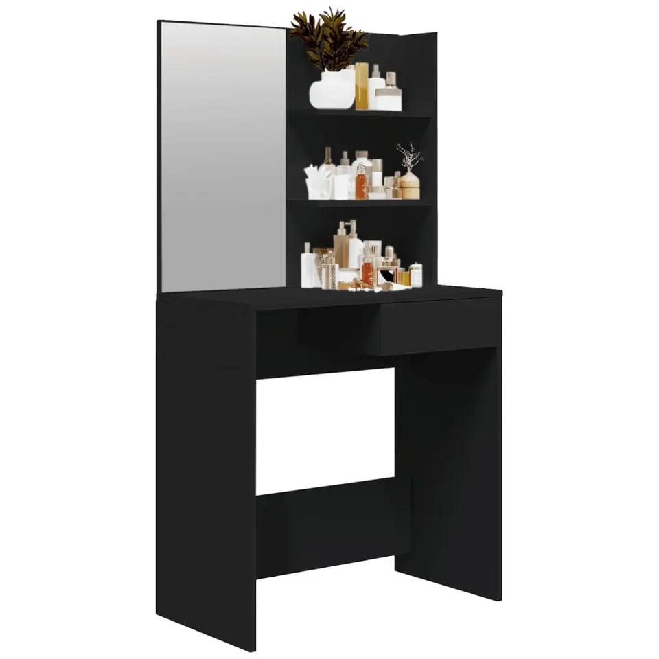 vidaXL - Kaptafel - Zwart - Bewerkt hout