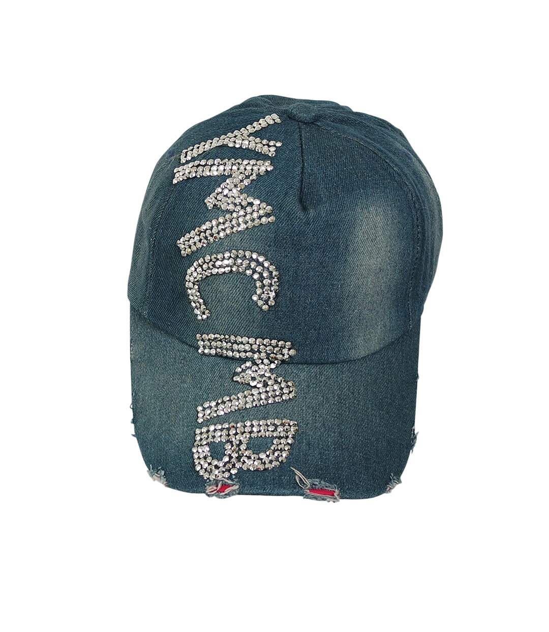 Casquette blue jean's strassée