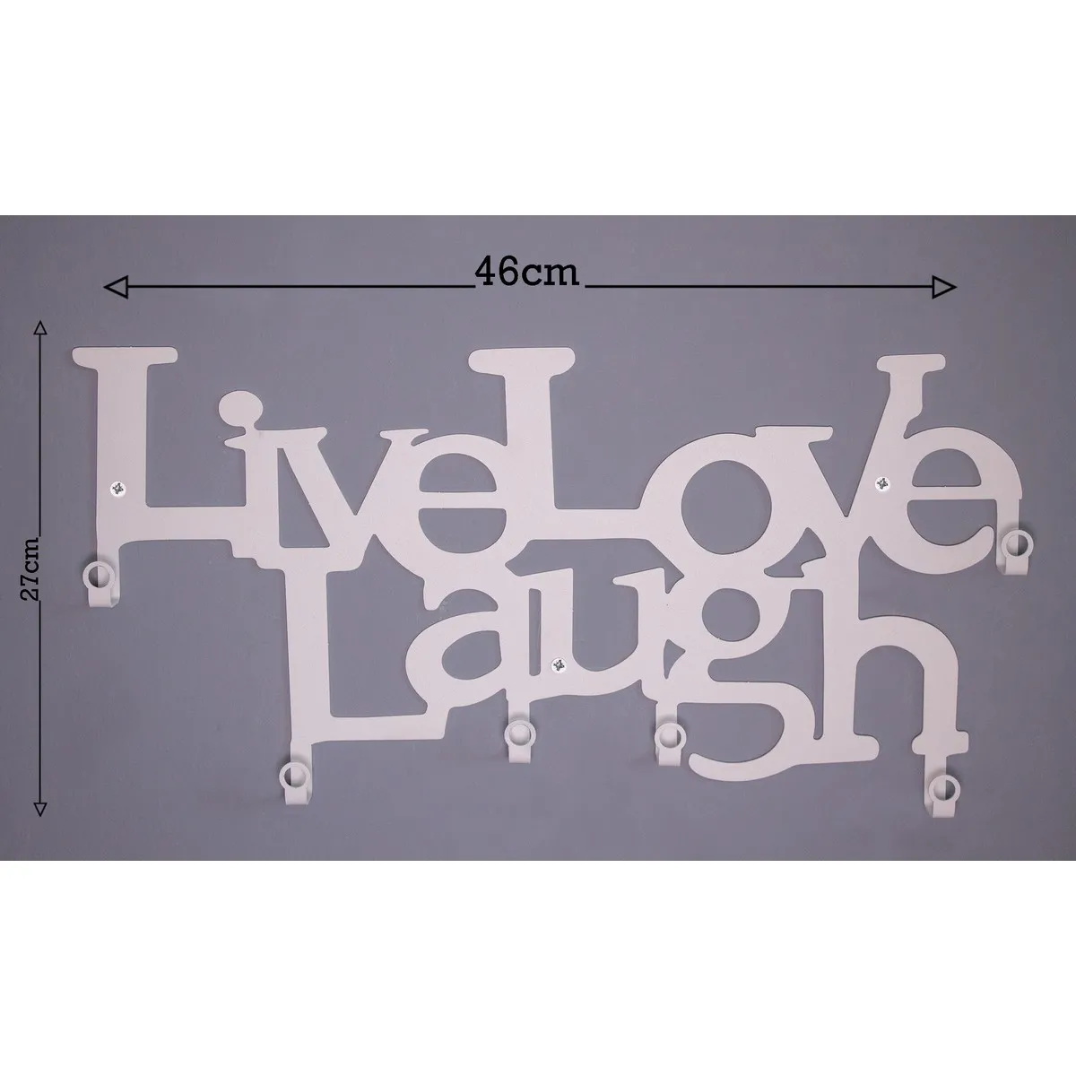 Epikasa Porte-Manteau Murale Live Love Laugh Blanc