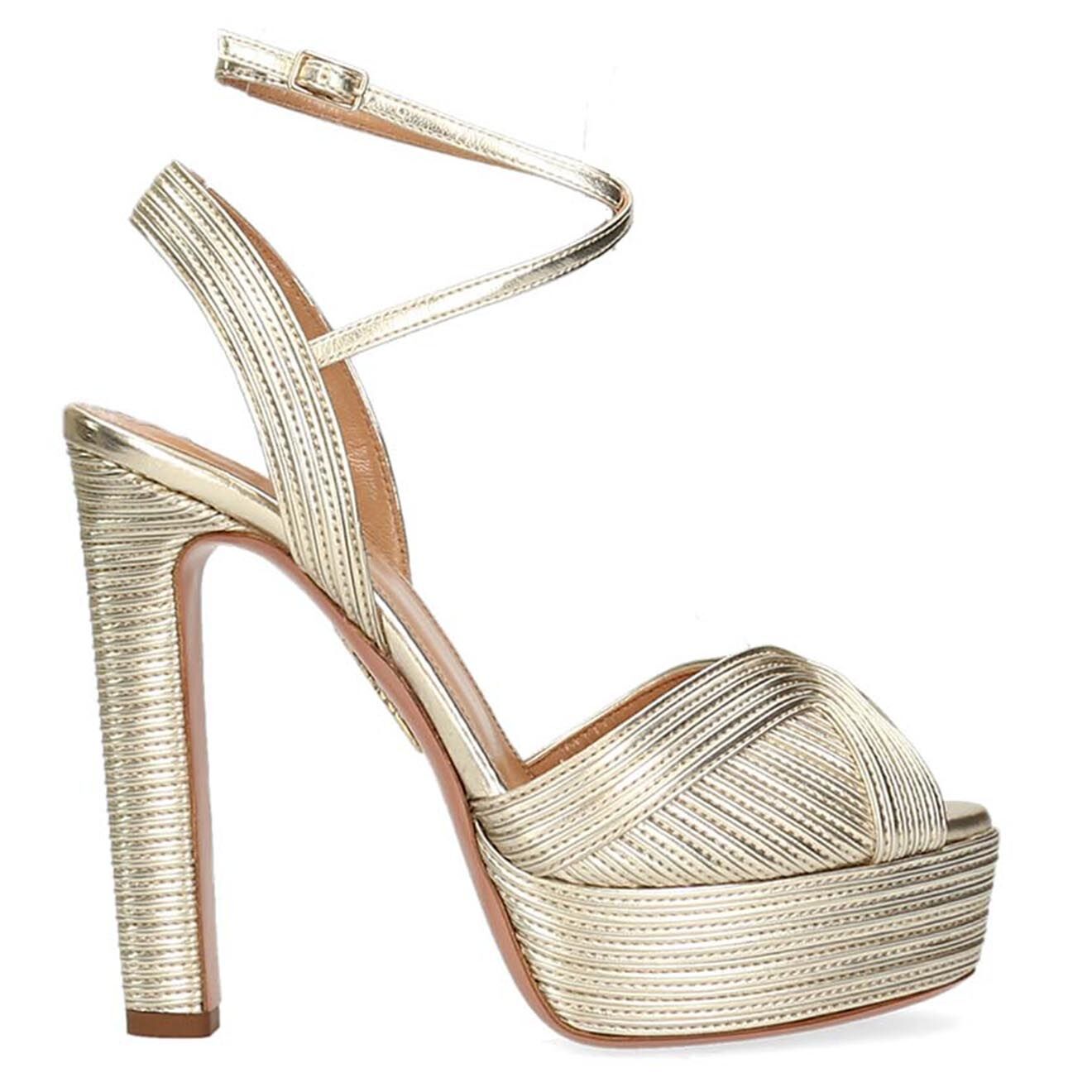 Aquazzura Sandales en Cuir Caprice platine - Talon 13 cm