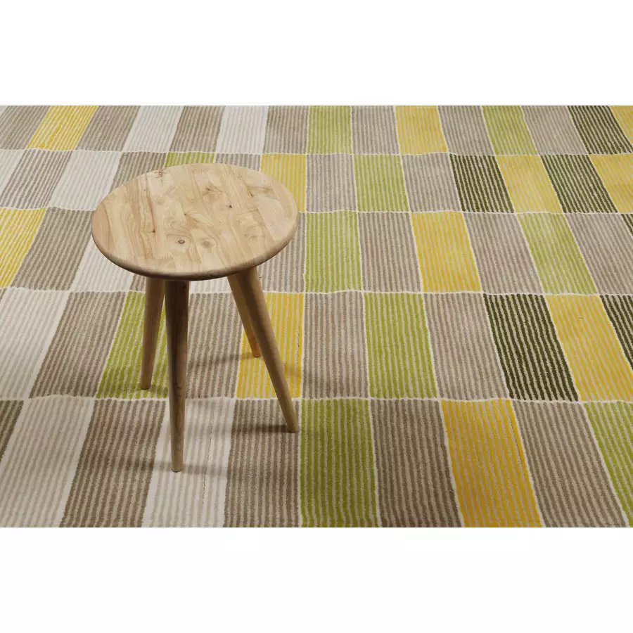 Esprit Kurzflorteppich Fida gelb grün beige