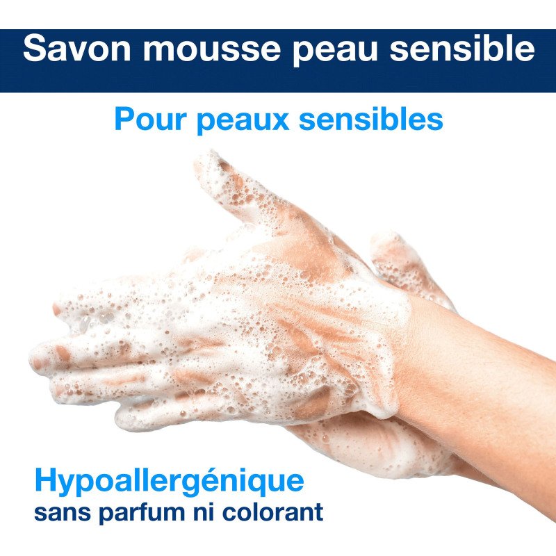 Savon mousse Tork Peaux sensibles, pour distributeur S4 - Cartouche de 1 L