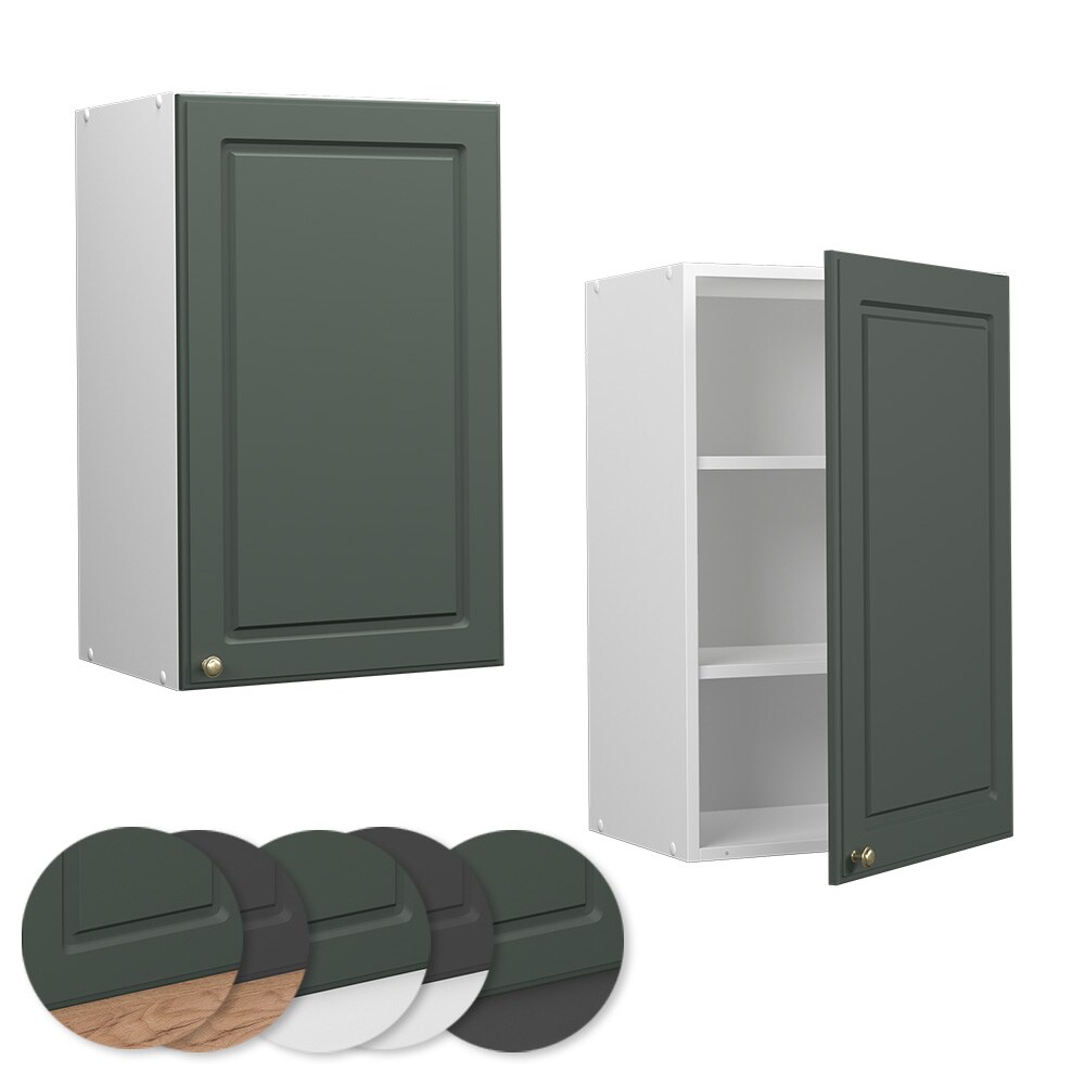 Vicco Hängeschrank Küchenschrank Küchenmöbel Fame-Line Weiß Grün-Gold Landhaus 45 cm Küche Einbauküche Hängeschrank Drehtür Einlegeboden Küchenzeile